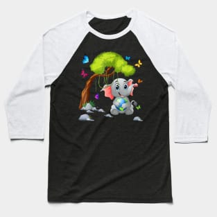 Earth Day Elephant Happy Earth Day Baseball T-Shirt